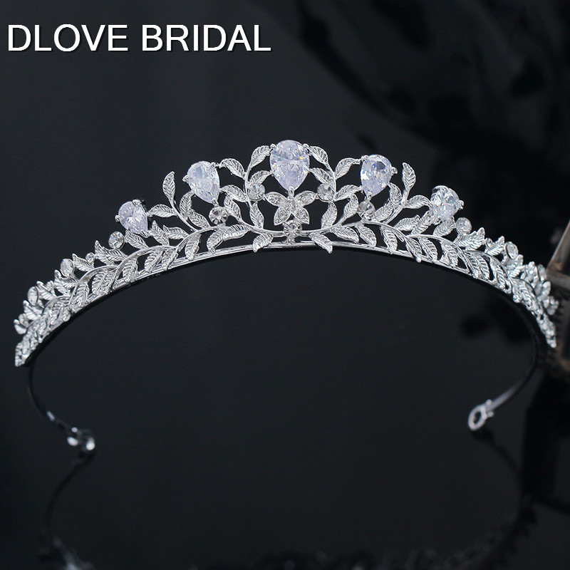 

Elegant Leaves Bridal Tiara Crystal Crown Wedding Party Hair Accessory New Style Headpieces