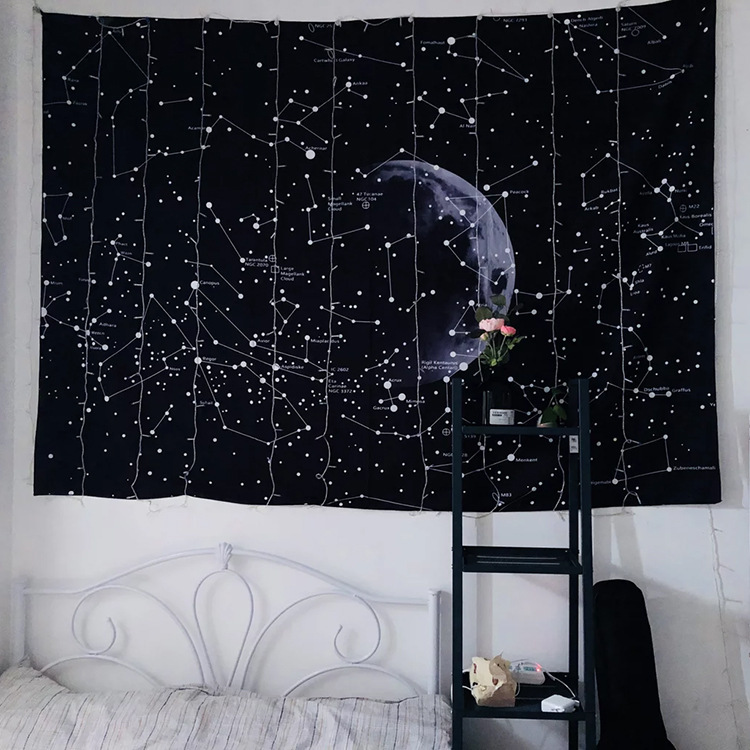 

Sky Fabric Background Blanket Bedroom Decoration Ins Girl Wall Cover Hanging Tapestry For Sofa Bed Carpet Knitted Blanket