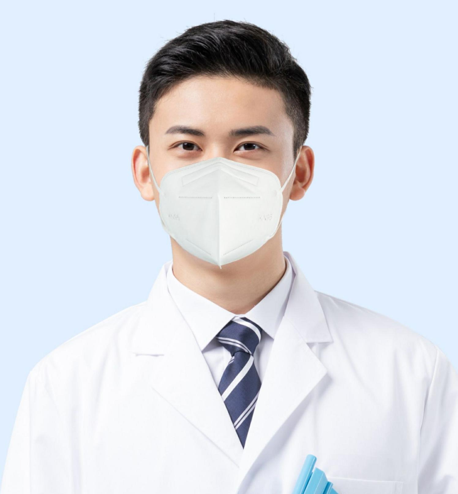 

Kn95 disposable protective mask 3D three dimensional folding mask white dust, fog and UV resistant disposable mask for men and women 1 indep