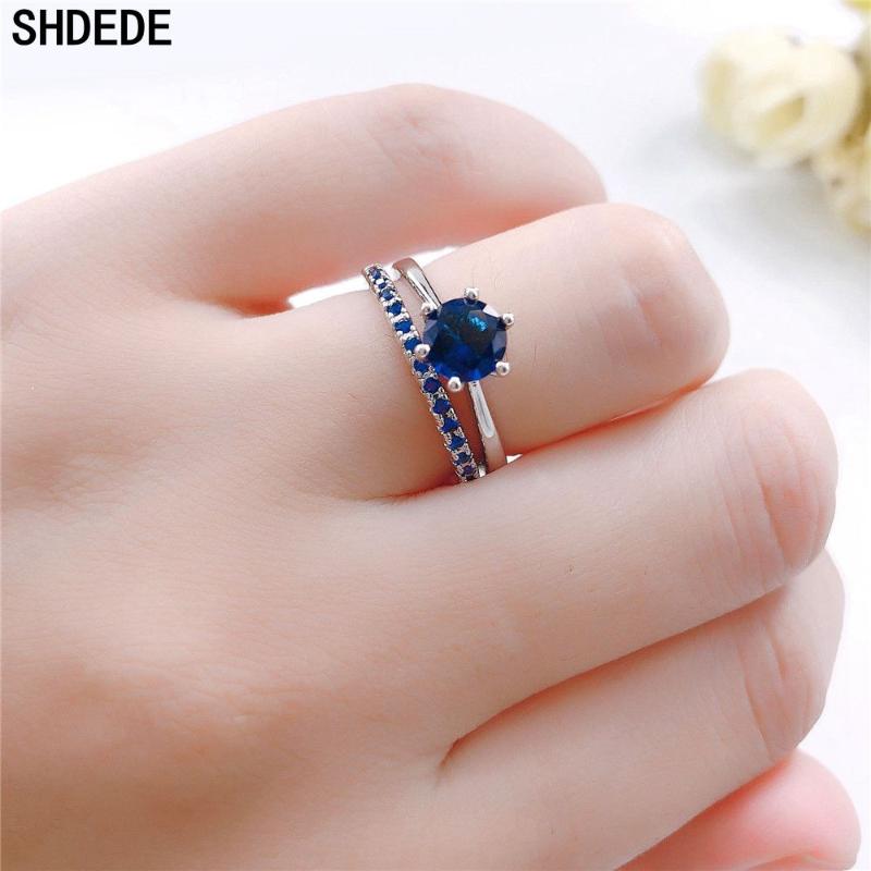 

SHDEDE Wedding Engagement Rings Set For Women All Size + Cubic Zircon Classic Fashion Jewelry Party Gift -LY013