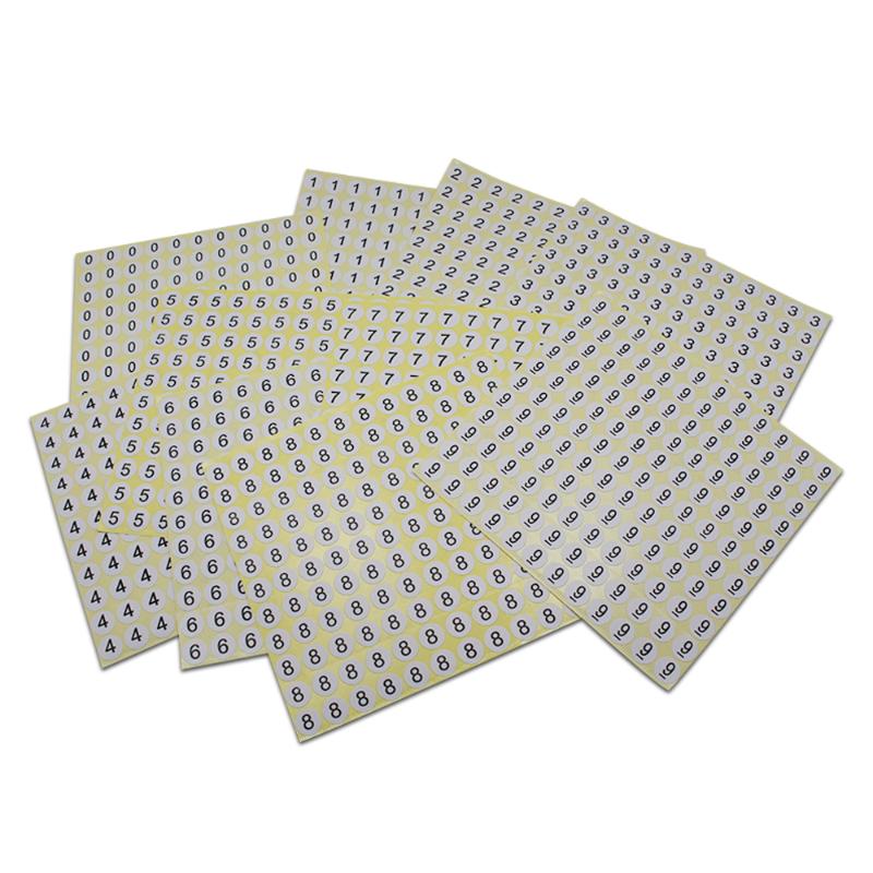 

70 sheets/lot White Round Self Adhesive Sticker Labels Tag Numbers Printed 0 - 9 Self-adhesive for School Office
