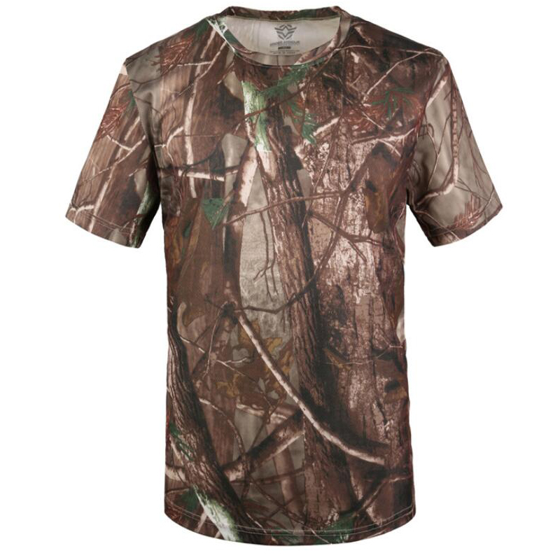 

Outdoor Hunting Camouflage T-shirt Men Breathable Army Tactical Combat T Shirt Quick Dry Sport Camo Camping Tees Tops, 3 colors desert