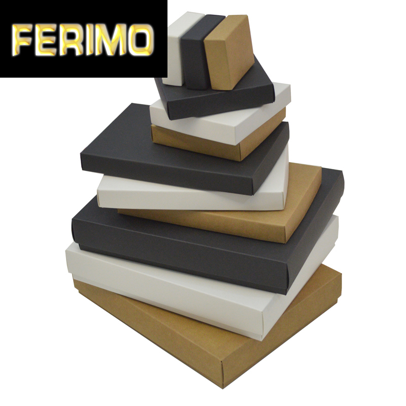 

10pcs 10 size gift cardbord box with lid white black small gift boxes for packaging large kraft paper box cookie packing
