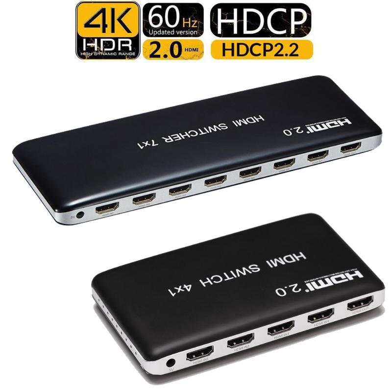 

4K 60HZ Switch 7x1 4x1 3x1 2.0 Switcher Video Converter 7 4 3 in 1 out HDCP 2.2 3D for PS3 PS4 XBOX DVD PC to TV HDTV