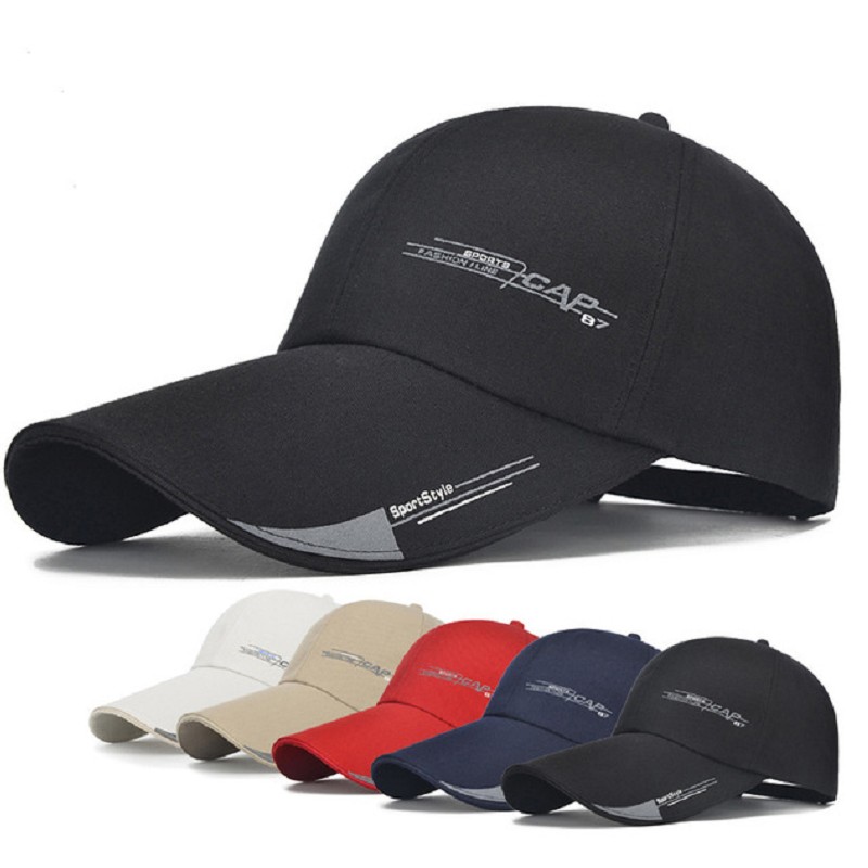 

5pcs Hat man sun proof baseball caps version extended brim leisure sports fishing casquette trend outdoor autumn winter middle aged headgear, Different colors mixed