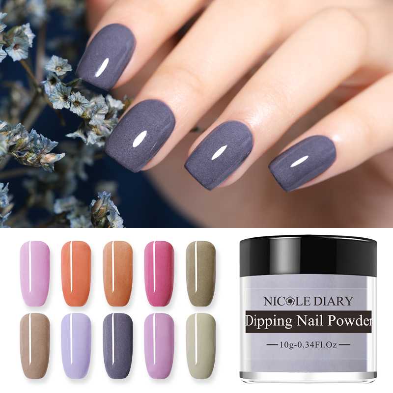 

NICOLE DIARY 10g Dipping Nail Powder Nails Glitter French Nail Glitter Powder Art Decoration Natural Dry