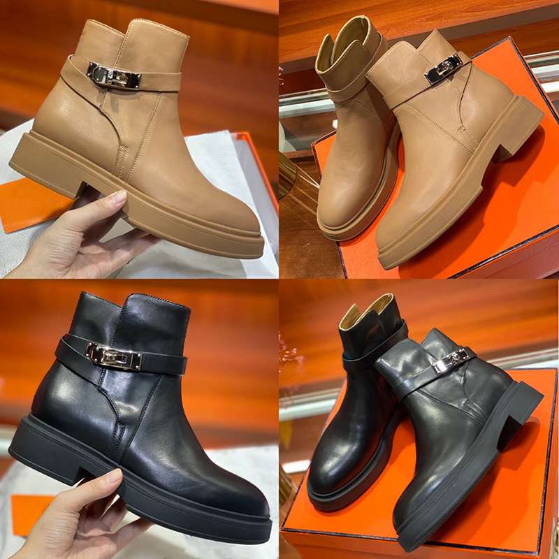 

2020 New Top Fashion Womens Winter Shoes With The Double Circle Ankle Boots Calf Leather Australia Cowboy Motocycle Booties Martin Bottes, Box
