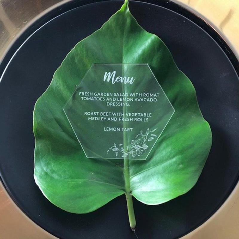 

Wedding Menu White, Custom Acrylic Wedding Breakfast Menu,Wedding Table Menu, Engraved Menu, Personalised Menu