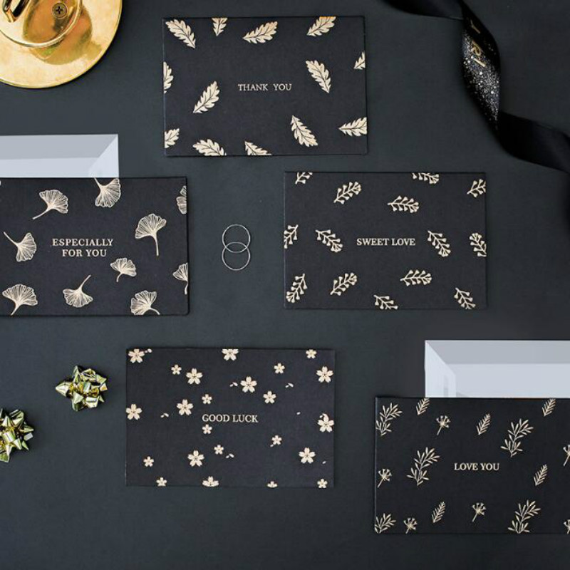 

Mix Types Black Paper Cards With Special Gold Envelopes for Party Invitations Valentine's Day Gift Lovers Message Card
