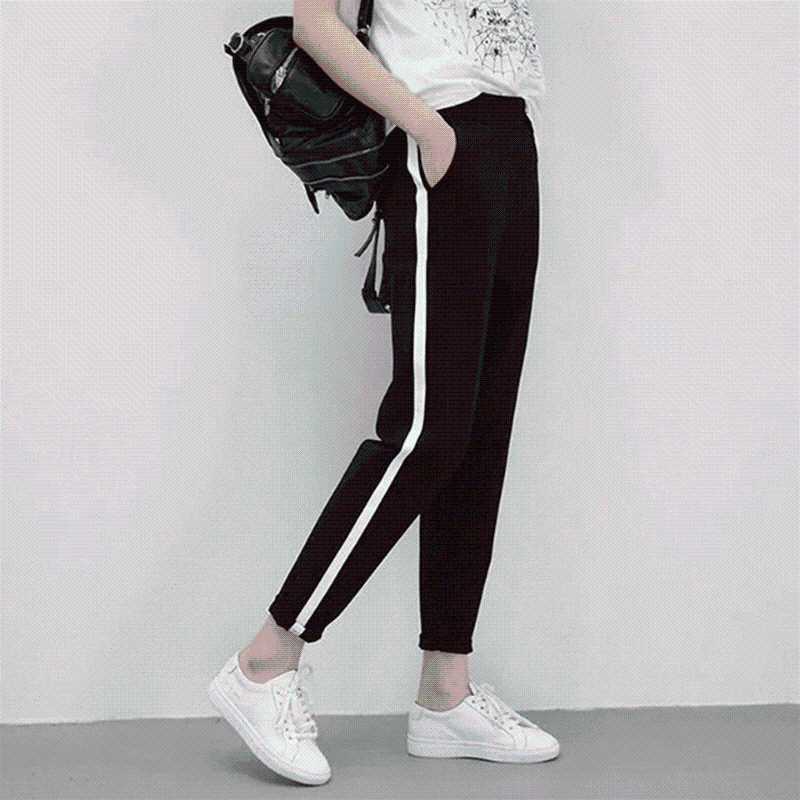 

New Spring Ladies Sports Trousers Elastic Waist Outdoor Running Pants Hot Sale Unisex Jogging Pants Training, As pic