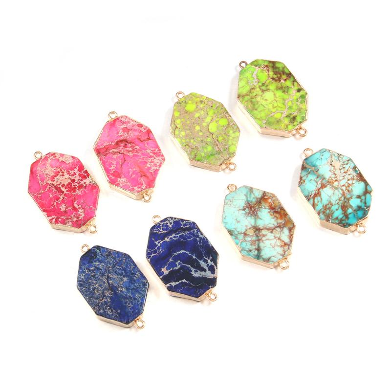 

Heart-shaped Octagonal Red Emperor Stones Pendant Necklace Reiki Healing Natural Stone Amulet DIY Jewelry Gift Size 25x45x6mm