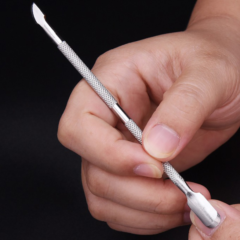 

1Pcs Nail Art tools Stainless Steel Cuticle Pusher Double Head Spoon Remover Tools For Manicure Nail Art Care Pusher