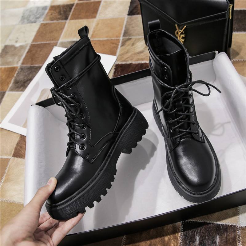 

breathable cool boots, women's leisure and versatile thick soled summer women's shoes round head boots children, Black