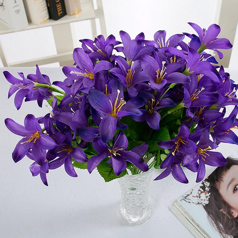 

10 Fork 30 Heads Artificial Lily Flowers Wedding Decorative Flowers Calla Lily Fake Narcissus Party Decor Accessories, White