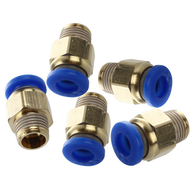 

5 Pcs 1/8" PT Male Thread 6mm Push In Joint Pneumatic Connector Quick Fittings