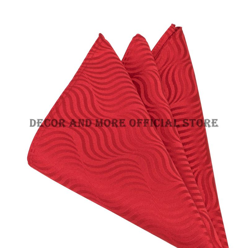 

50PCS Modern Solid Striped Jacquard Dining Napkin Decor Wedding Banquet Hotel Table Napkins Red Gold Beige 19INCH/48CM Wholesale