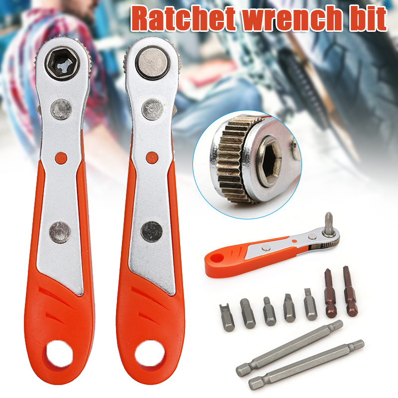 

Mini Bit Ratchet Wrench Bit Nozzle Handle Screwdriver Socket Wrench Screwdriver Tool _WK