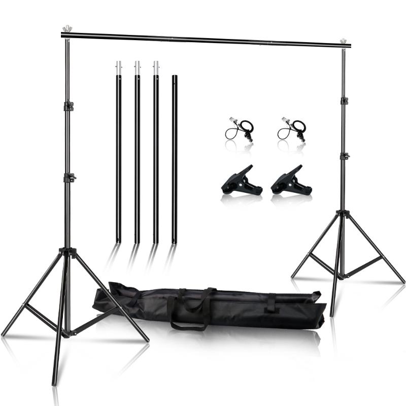 

2x3M/6.5x10ft Photography Video Studio Backdrop Background Stand, Adjustable Background Support System With Carrying Case