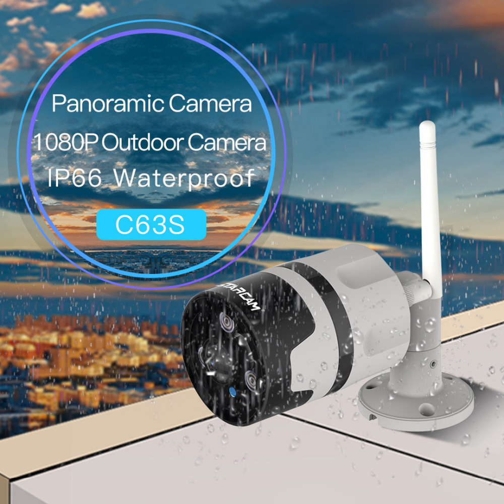 

Vstarcam 1080P IP Camera Outdoor Wifi Camera IP66 Waterproof Motion Detection Night Vision Panoramic Bullet Camera C63S