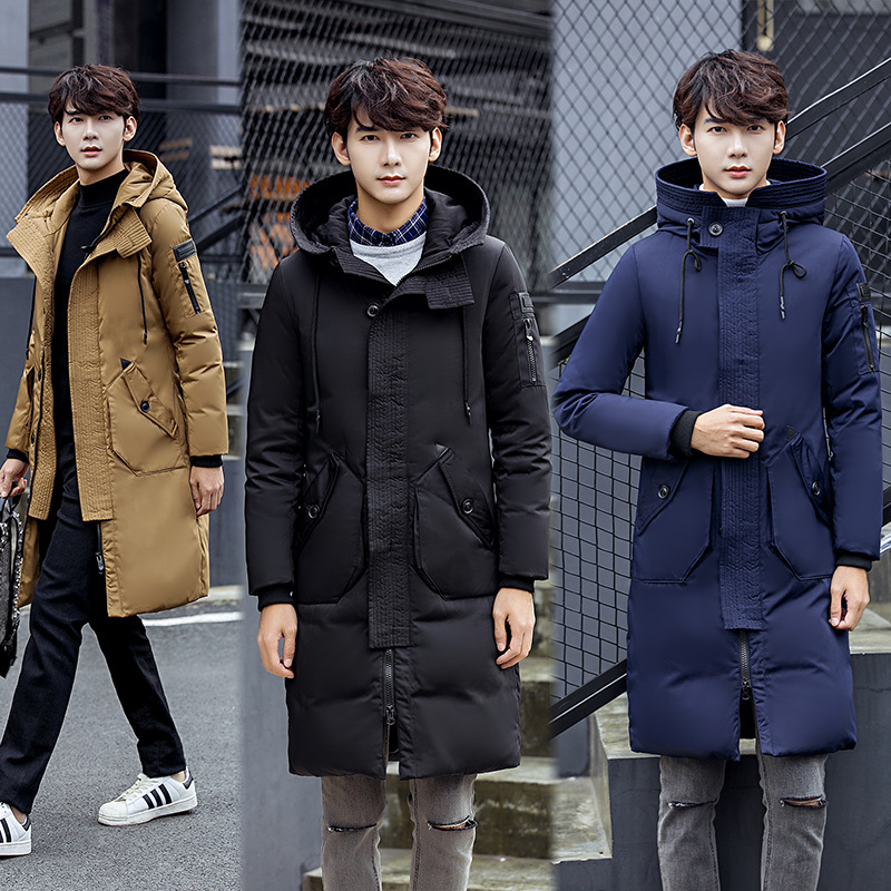 

Hooded Long Winter Duck Down Parkas Men Casual Clothing Outwear Down Jackets Male Thick Coat Fashion Puffer Jacket JK-624, Khaki