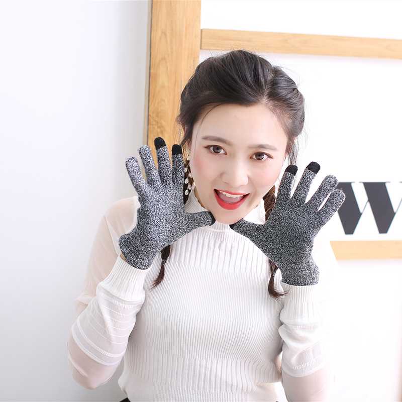 

Miya Mona Half-finger Knitted Wrist Gloves Unisex Cute Wool Cashmere Mittens Solid Winter Thicken Gloves Guantes Luva