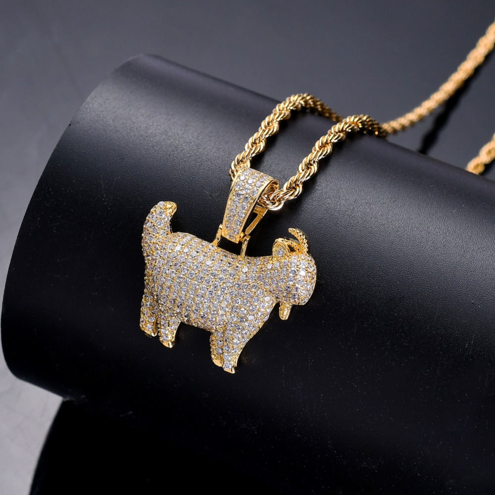 

CZ Animal Goat Pendant Hip hop Necklace For Men And Women Jewelry Gift CN051