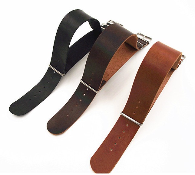 

Wholesale 10PCS/lot High quality 16MM 18MM 20MM 22MM 24MM PU leather nato straps Imitation leather Watch band watch strap 3color