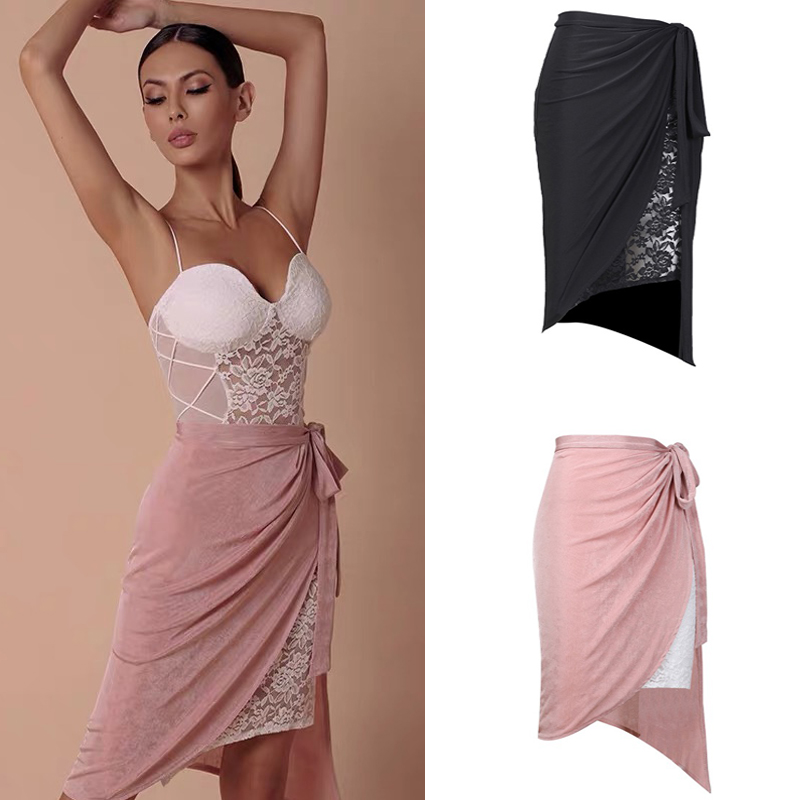 

ZYMdancestyle Lace Is More Skirt #2036 professional latin dance practice wear ballroom sexy lace skirt pink dress Rumba, Black