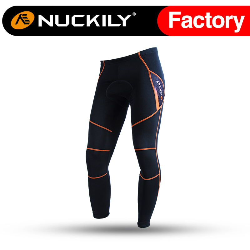 

Nuckily Men' Winter Outdoor Sports Clothes Fleece Cycling Pants NS900-W, Orange