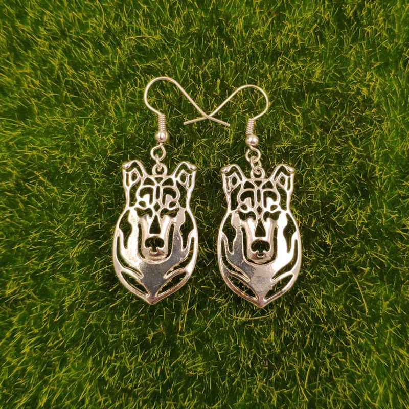 

2020 Smooth Collie Pet Dog Animal Pendant Drop Earrings Golden Summer For Women Girls Woman Ladies Female Hot E177