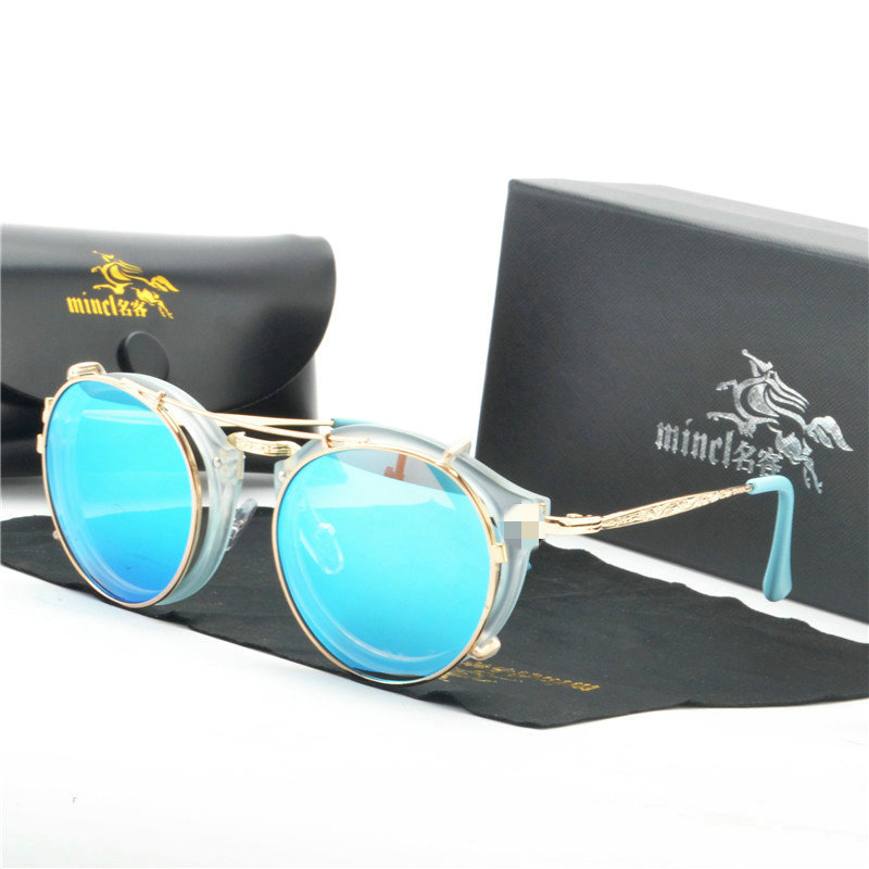

2020 new retro round myopia clip sunglasses eyeglasses frame for men women prescription magnet set mirror eyewear frames FML