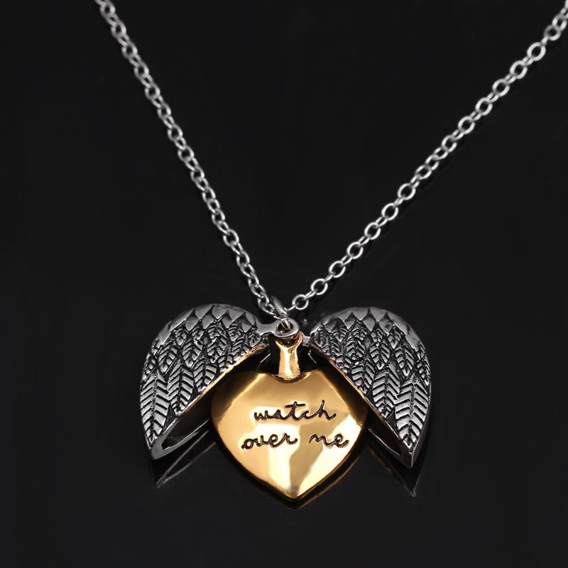 

Wing Heart Shape Valentines Day Gift Heart Necklace Guard Openable Fashion Christmas Gift For Girlfriend Romantic Present