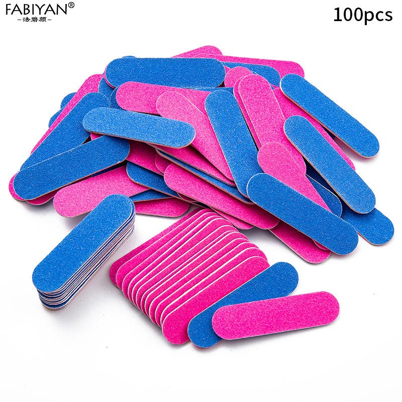 

100Pcs/lot Nail Art File Sandpaper Buffer Block Glitter Tips UV Gel Polish Grinding Manicure Pedicure Tool 180/240 Double Sides