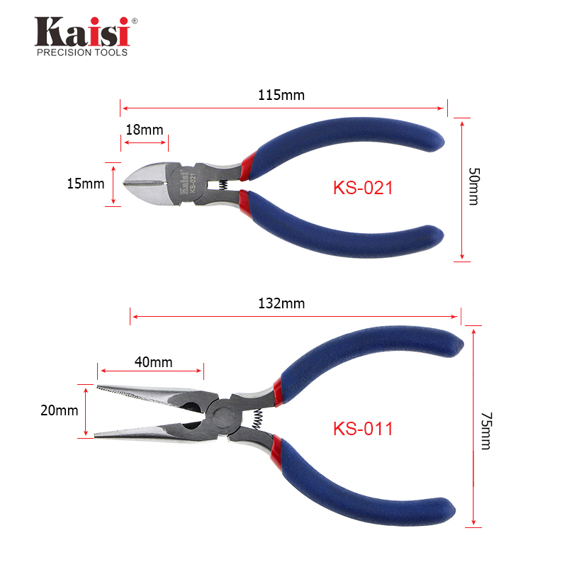 

kaisi KS-011 / KS-021 Chrome Vanadium Steel Long Nose Diagonal Cutting Plier Cable Wire Cutter Electronical Hand Tools