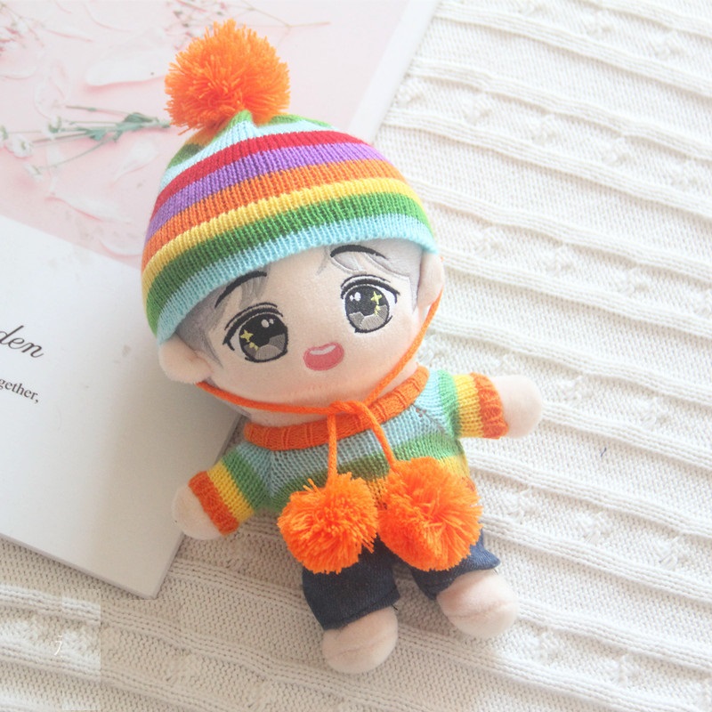 

MYKPOP]KPOP Doll's Clothes and Accessories: Bobble Hat + Sweat + Pants(without doll) for 20cm Dolls E9 Fans SA20200403