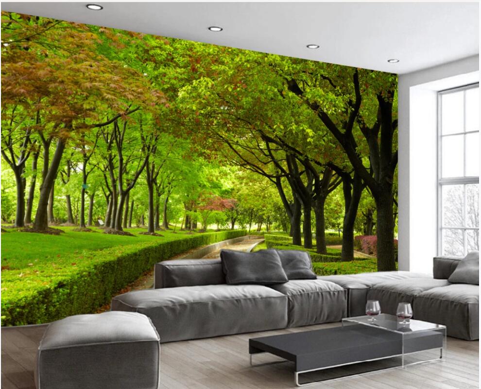 

3d wallpaper custom mural on the wall Modern and beautiful big tree-lined avenue living room home decor photo wallpaper for walls 3 d, Non-woven wallpaper