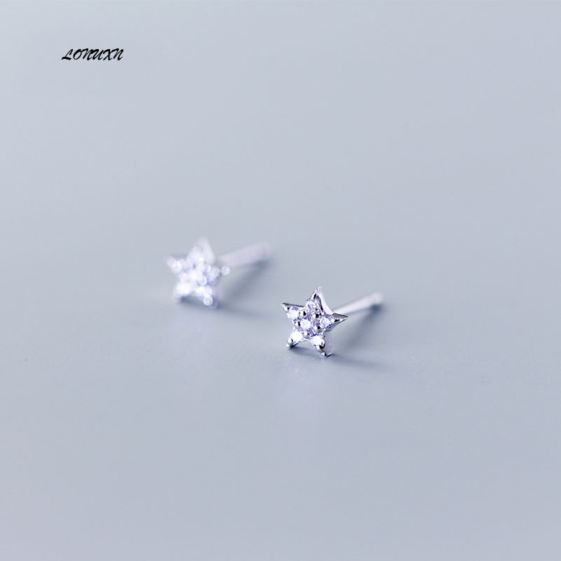 

high quality fashion All-match s925 silver Diamond Pentagram Women Stud Exquisite gift accessories jewelry For beloved earrings