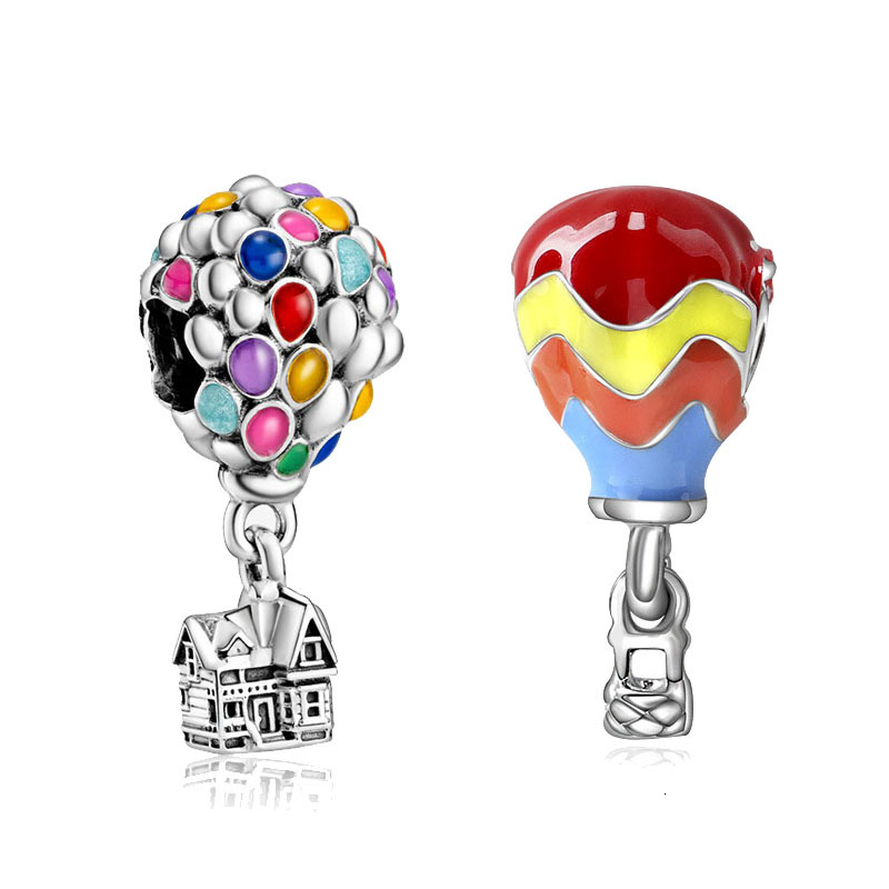 

Colorful balloon house adapting pandora pendant charms bracelet diy bangle bead jewelry making for women gift