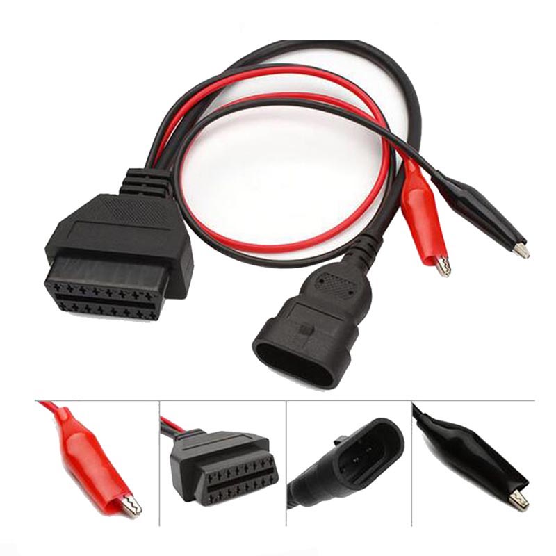 

For Alfa Lancia OBD 3 Pin To OBD2 16 Pin Connector OBDII Obd-II Adapter Auto Car Cable Obd for 3pin with Elm 327 Bluetooth