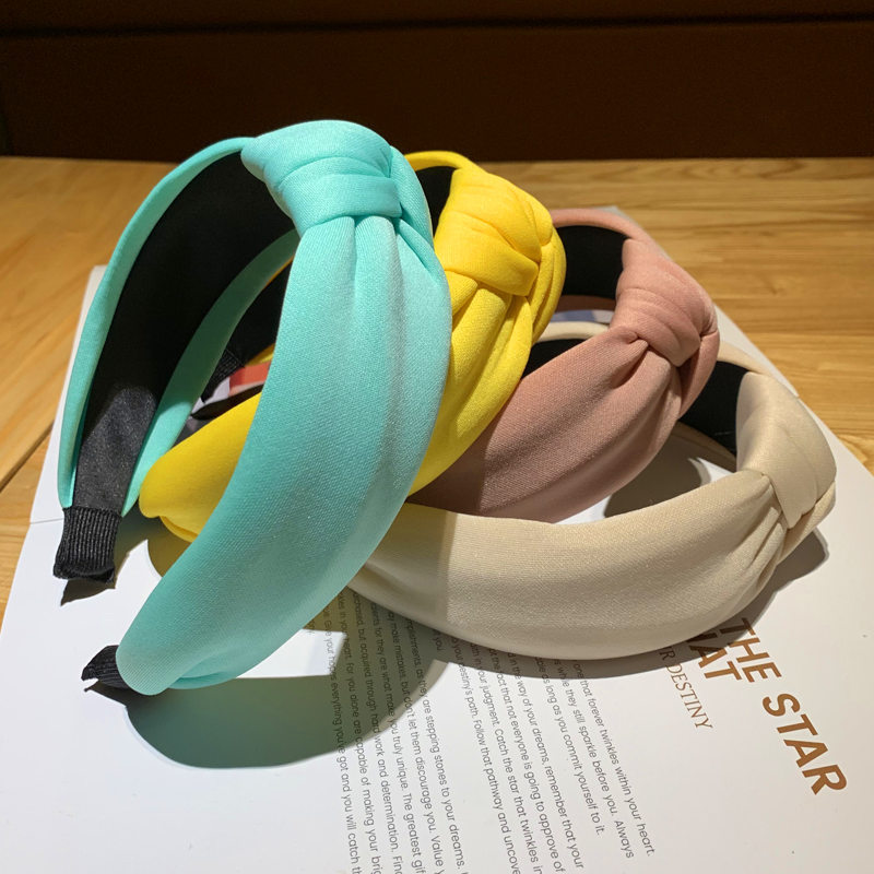 

Sponge Wide Hairbands Anti-slip Turban Thick Headwrap Hoop Cross Knot Headband Women Hair Accessories