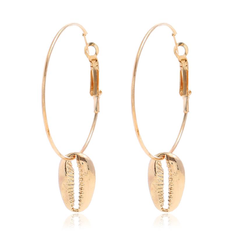 

Summer Bohemia Drop Earring Charm Beach Shell Pendant Earrings Gold Color Geometry Dangle Earrings For Women Fashion Jewelry