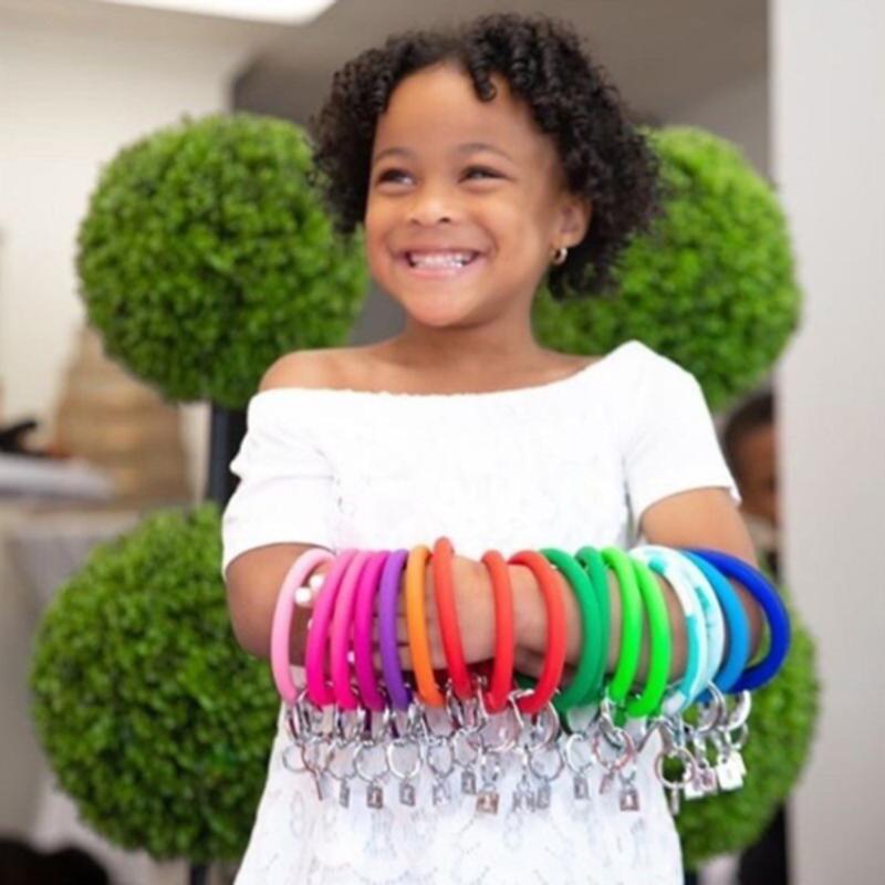 

Fashion Silicone Gel Bracelet Big O Key for Women Girls Key Boho Tassel Ball Top Tauren Bracelet Wristband Jewelry Creative Gift