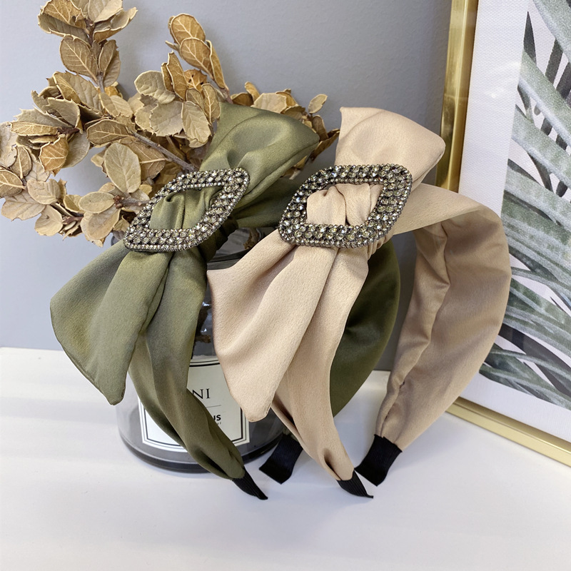 

Ears Cloth Bow Headband Solid Color Satin Bow Headband Women Hair Head Hoop Bands Accessories Girl Hair Scrunchie