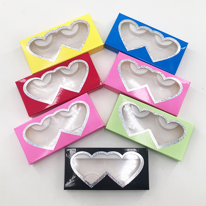 

Wholesale Price Heart Shape Eyelashes Packaging Box Sof Paper box with Tray for Mink Faux Mink Lashes FDshine