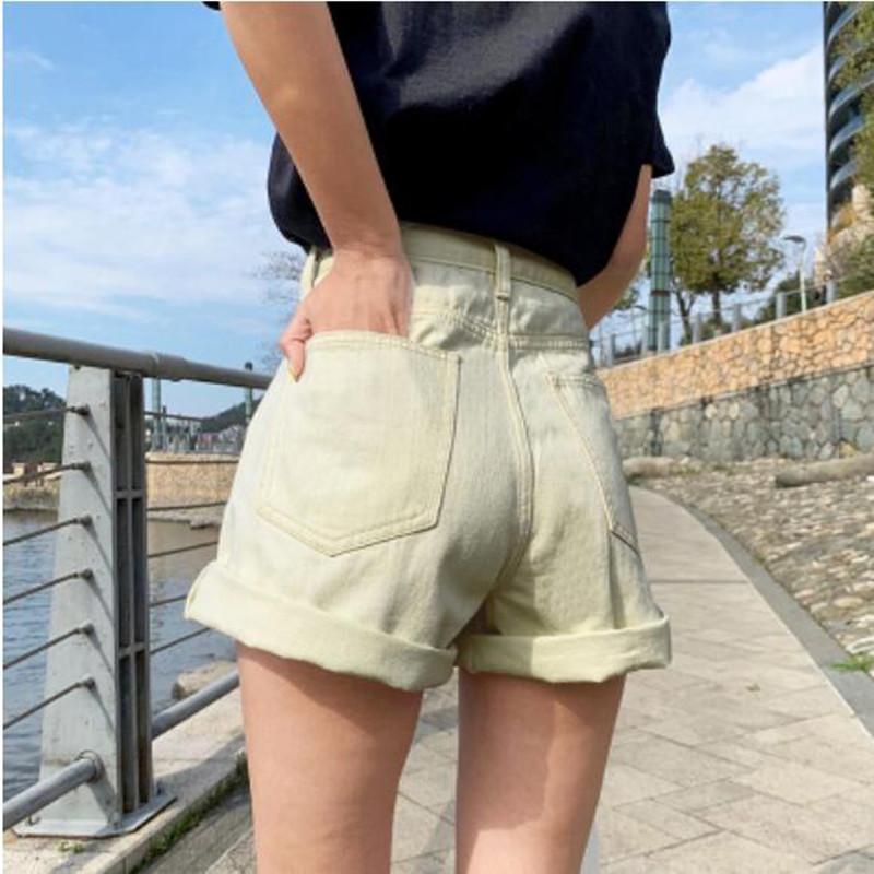 

Blackday Woman Jeans Shorts Clothes High Waisted 2020 Summer Streetwear Baggy Wide Leg Vintage Fashion The New Blue Harajuku Pants, Beige
