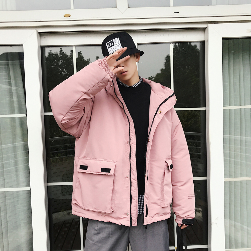 

New Men's Cotton Clothes Men's Korean Edition Trend Winter Jacket Ins Overheated Loose Hat Cotton Clothes, Yellow