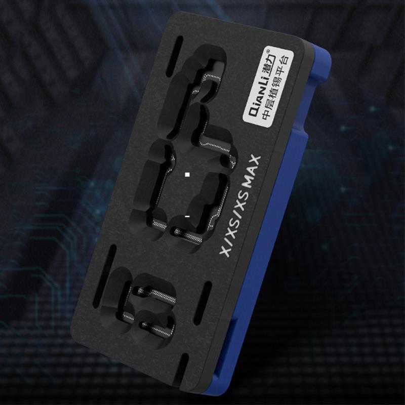 

QianLi 3D BGA Reballing Stencil Platform for X XS XSMAX 11 Pro Max Motherboard Middle Layer Plant Tin Plate Soldering Net