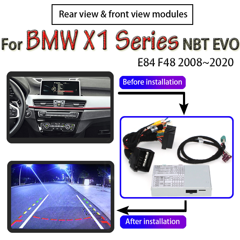 

Rear View Camera For X1 E84 F48 2009~2020 Decoder Original Upgrade CIC NBT EVO System Screen Monitor Backup Camera Adapter car