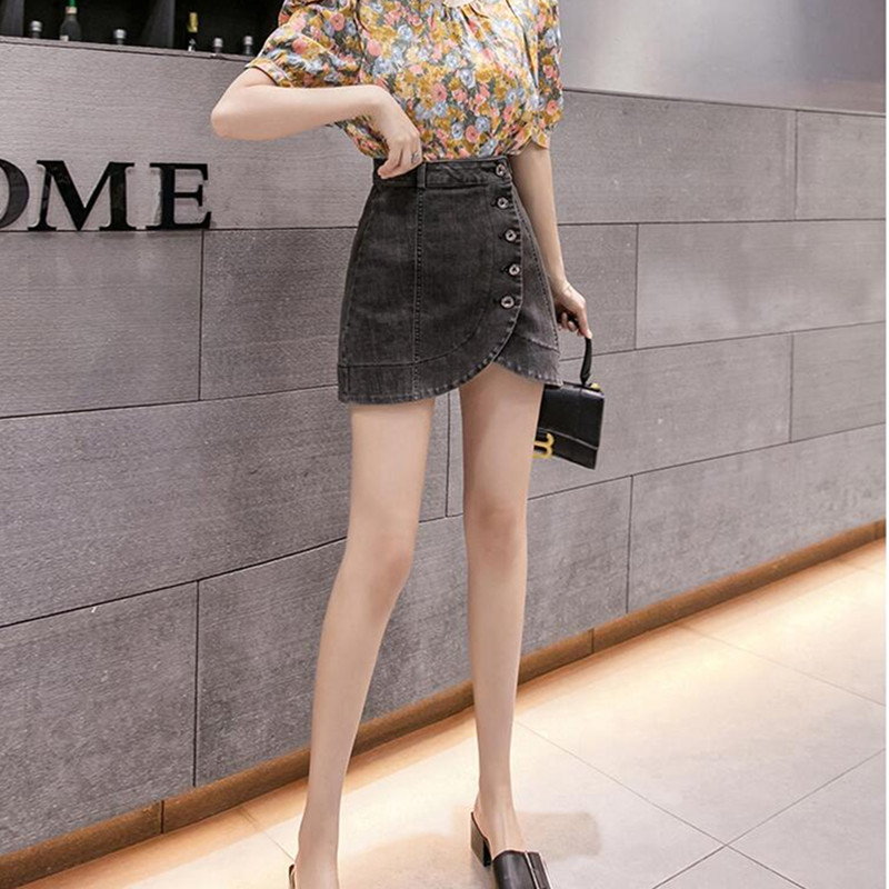 

Blackday Womens Wrap Skirt Vintage Clothes Denim Short Skirts Gray Harajuku Summer High Waist Streetwear 2020 The New flowy Fashion