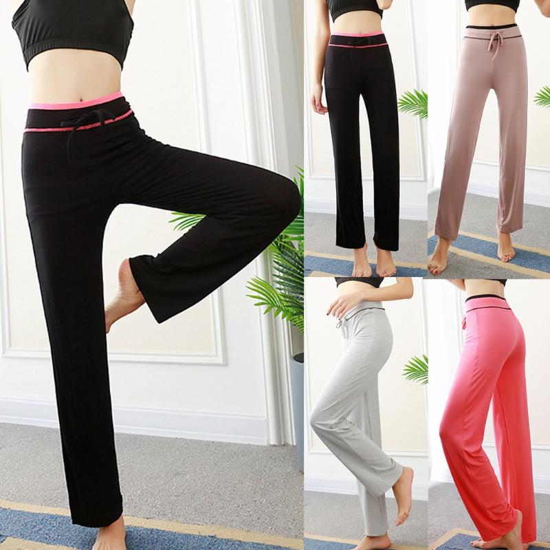 

Women's Modal Cotton High Waist Yoga Pants Sexy Wide Leg Pants High Waist Elastic Loose Casual Drawstring Trousers, Black